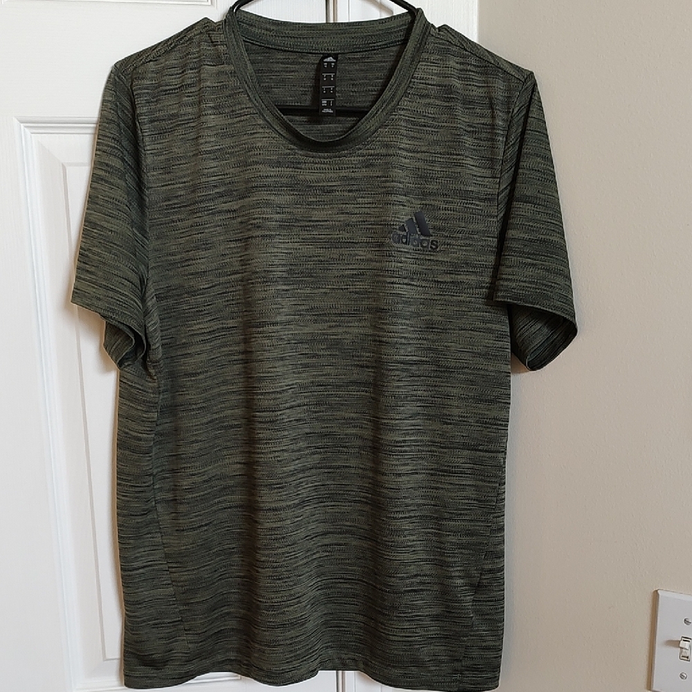 Adidas Green Short Sleeve Tee with Crew Neck